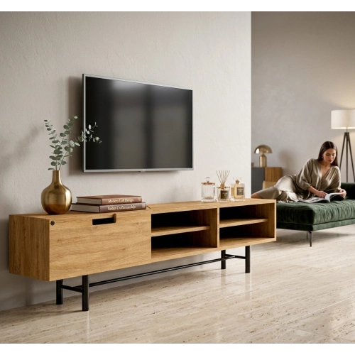 Szafka RTV-57 Drewno Lite Dąb Loft Lakier Rozmiary od 100 cm do 200 cm PREMIUM